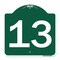 Signmission Designer Series Sign-Sign W/ Number 13, Green & White Aluminum Sign, 18" x 18", GW-1818-22909 A-DES-GW-1818-22909 - alternate 1